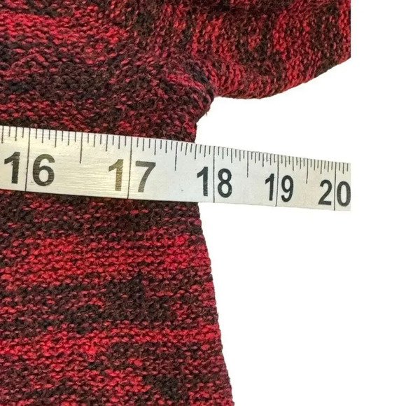 STYLE & CO. Petite Medium Red Marled Ribbed Ruffle-Hem Tunic Sweater - Picture 5 of 8